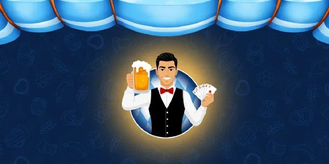 Illustrierter Kartencroupier